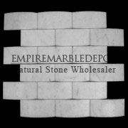 Carrara Marble Italian White Bianco Carrera 3D Cambered 2x4 Mosaic Tile Honed