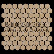 Crema Marfil Marble 1" Hexagon Mosaic Tile Polished
