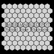 Statuary Crystal Marble 1" Hexagon Mosaic Tile Polished White Statuario