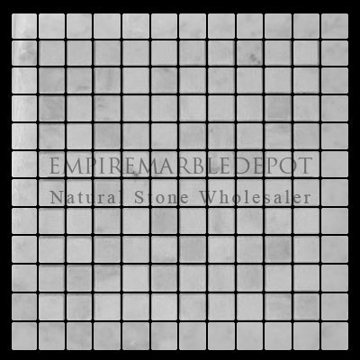 Carrara Marble Italian White Bianco Carrera 1x1 Mosaic Tumbled