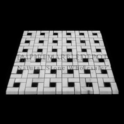Statuary Crystal Marble Italian White Statuario Herringbone Mosaic Tile Polished